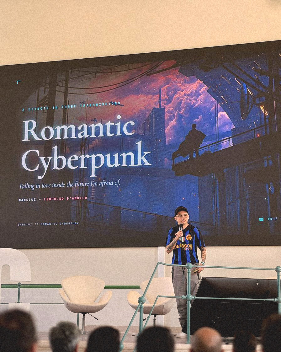 Dangiuz presenting the Romantic Cyberpunk Manifesto at NFC Summit Lisbon